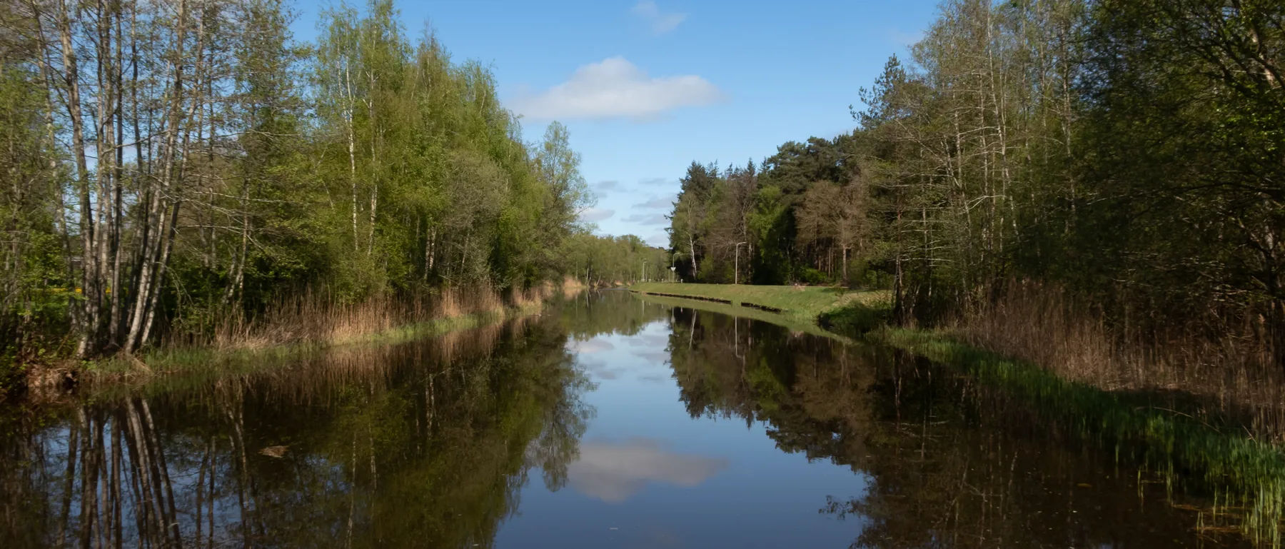 Het Ommerkanaal met oevers en beplanting in de gemeente Ommen